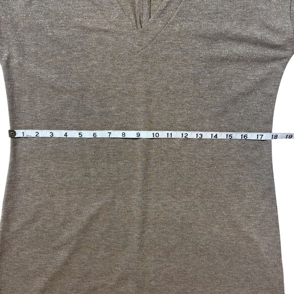 Old Navy Womens Large Cap Sleeve V-Neck Gold Shift Dress - Picture 7 of 9